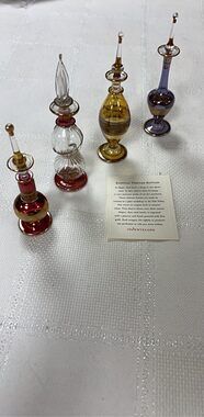 RedEnvelope Egyptian Hand-Painted Glass Bottles 4 Piece Set